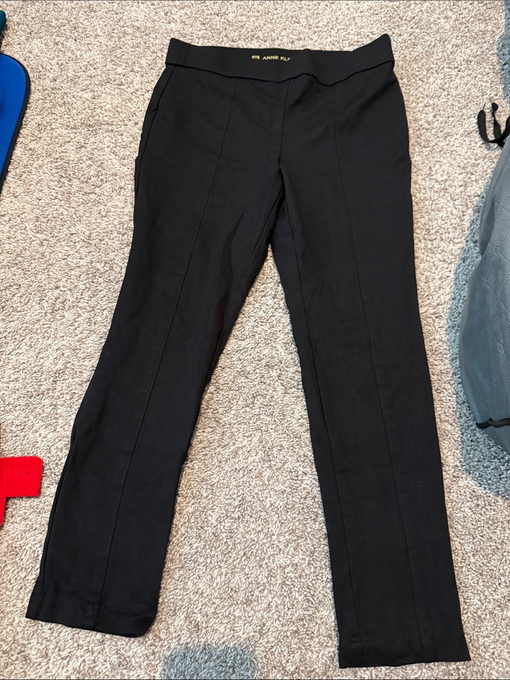 Anne Klein Black Slim Ponte Pull-On Trousers